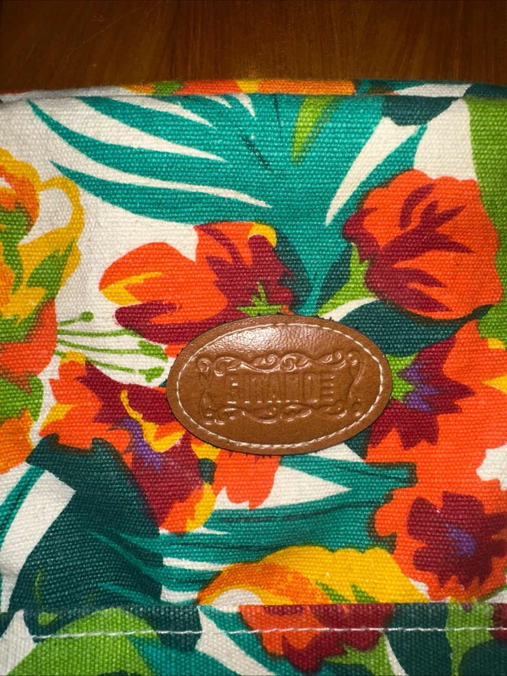 Gitano Tropical Floral Canvas Weekender Bag - White, Green, Blue, Red - Picture 2 of 9